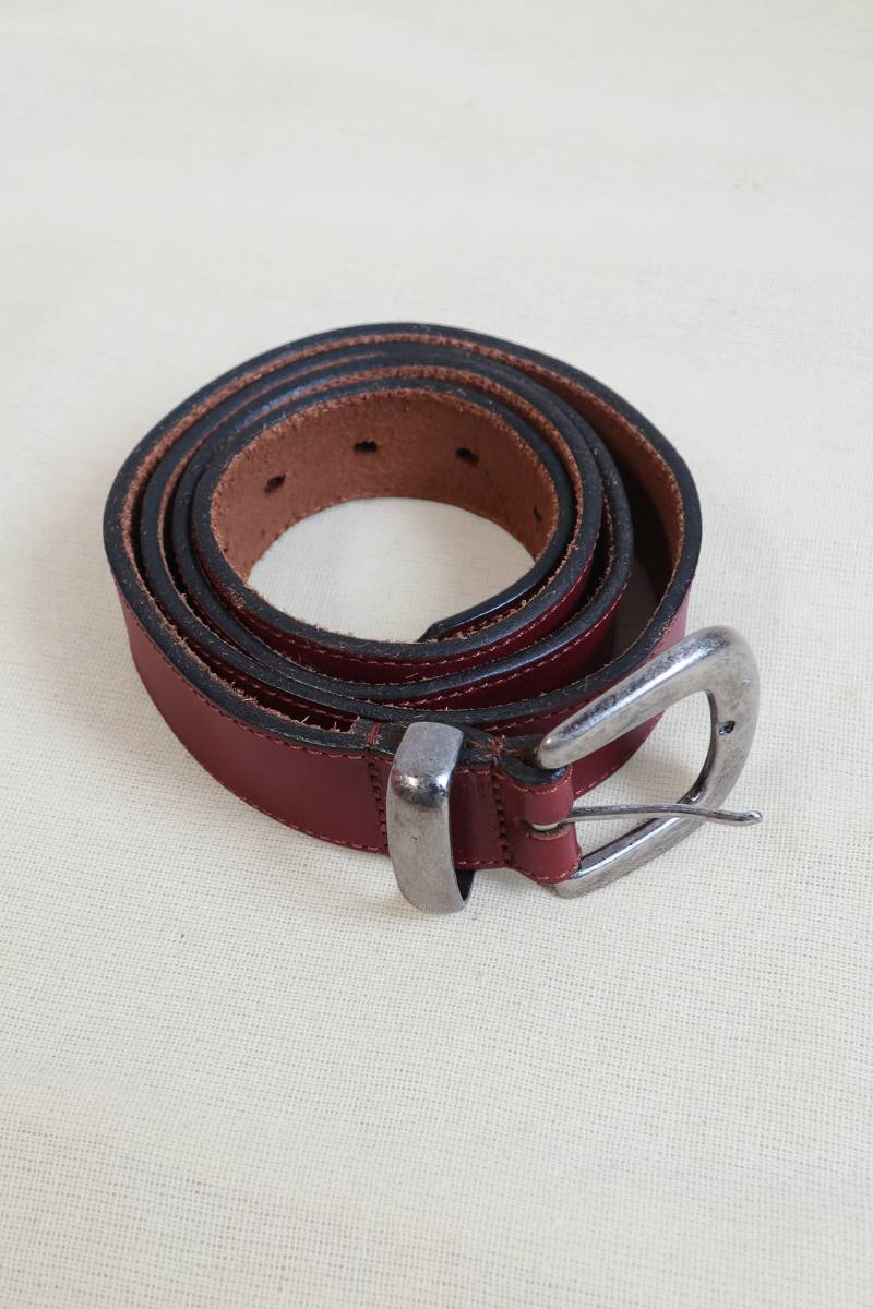 Vintage Belt - Burgundy Leather
