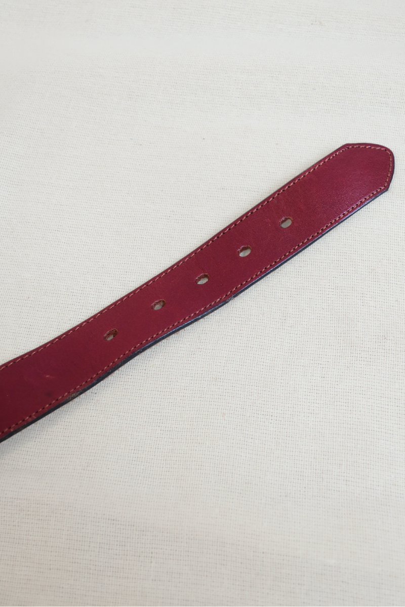 Vintage Belt - Burgundy Leather