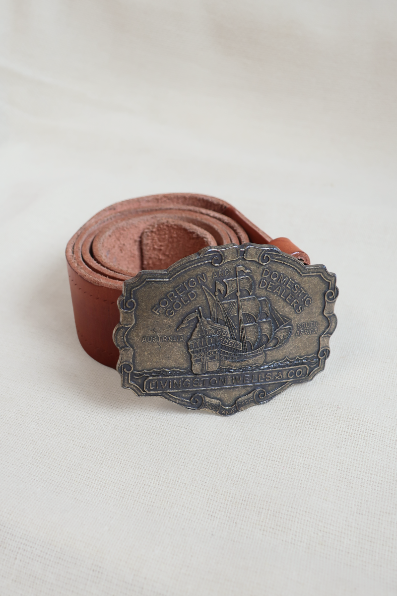 Vintage Belt - Antique Pirate Ship