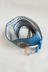 Vintage Belt - Teal & Golden Sunrise