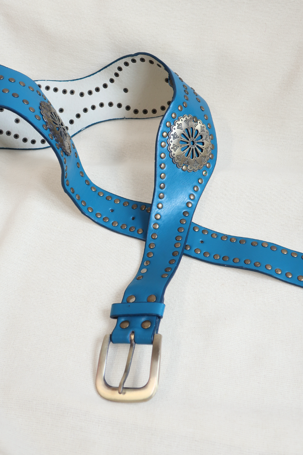 Vintage Belt - Teal & Golden Sunrise