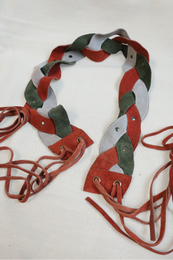 Vintage Belt - Earthy Braided Suede