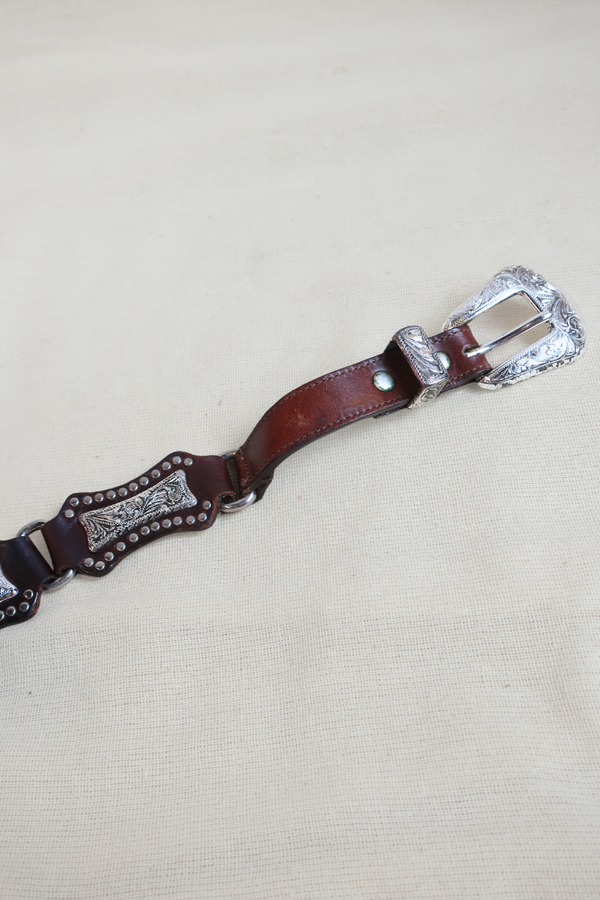 Vintage Belt - Ornate Silver Cowgirl