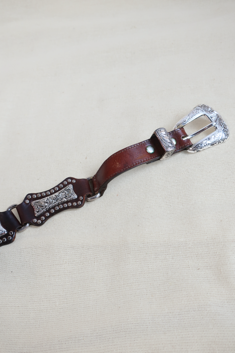 Vintage Belt - Ornate Silver Cowgirl