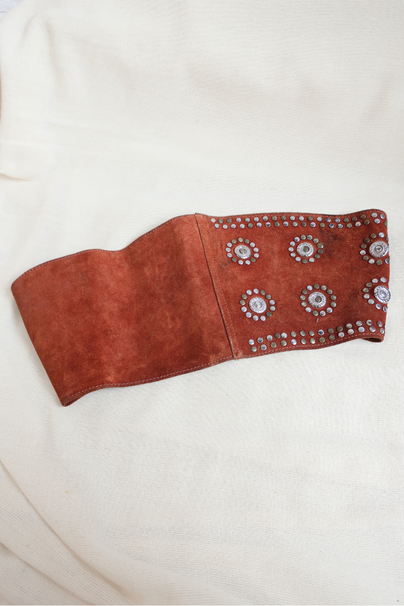Vintage Belt - Tan & Silver Studs