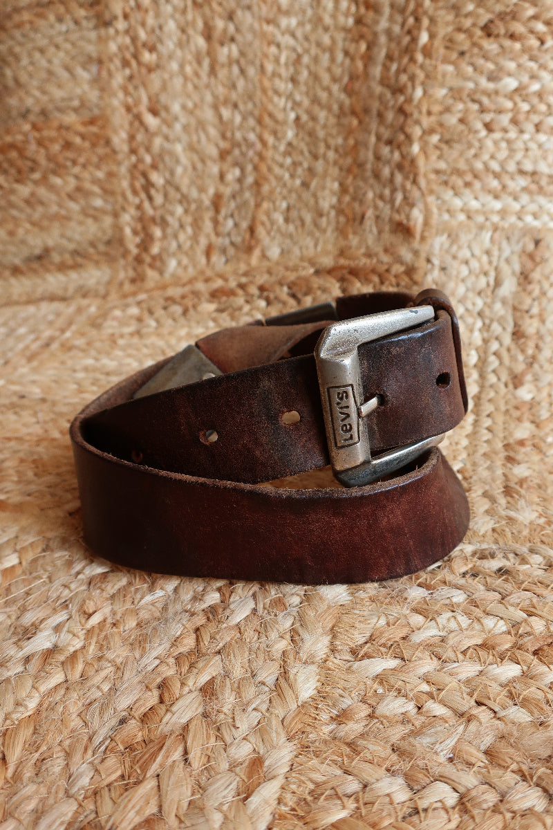 Vintage Belt - Coffee Brown Leather Levi's by All About Audrey