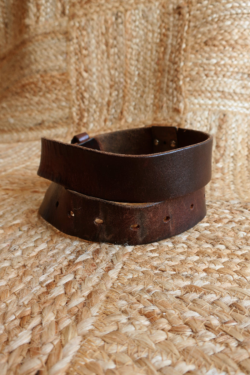 Vintage Belt - Coffee Brown Leather Levi's by All About Audrey