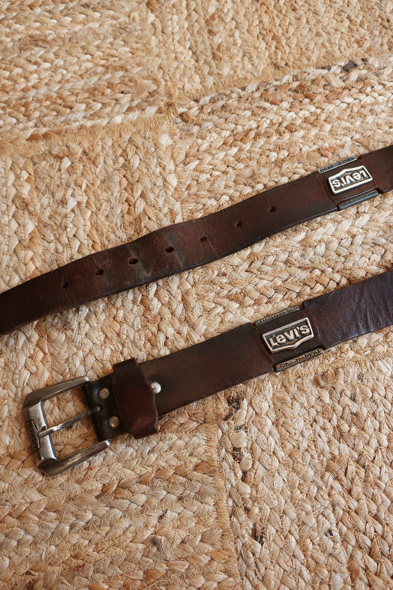 Vintage Belt - Coffee Brown Leather Levi's by All About Audrey