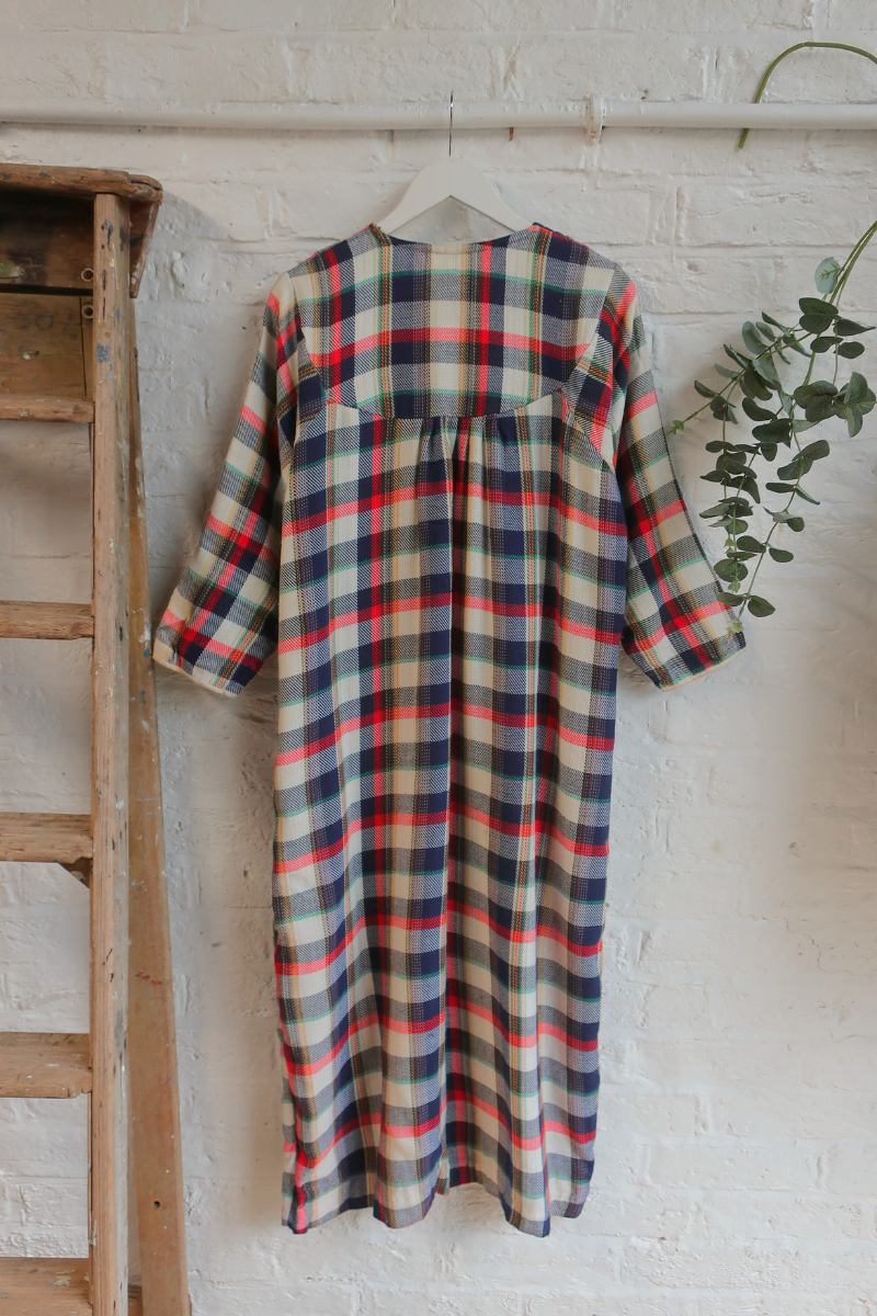 Vintage Dress - Picnic Blanket Check - Size M/L