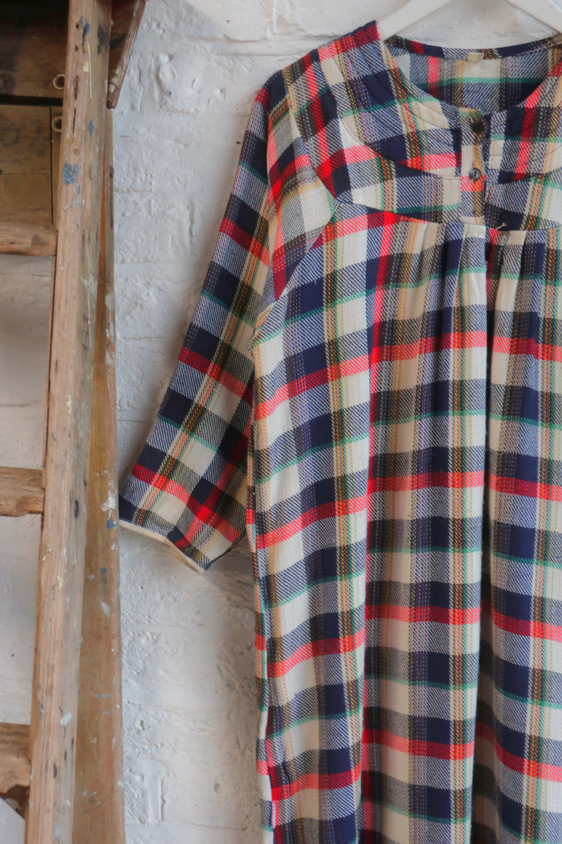 Vintage Dress - Picnic Blanket Check - Size M/L
