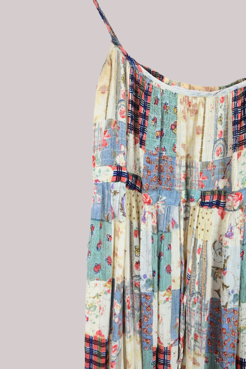 Vintage 90s Sundress - Patchwork Floral Print - Size M by All About Audrey