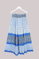 Vintage Skirt - Block Print Patchwork Maxi Skirt - Free Size by All About Audrey