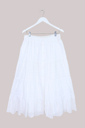 Vintage Broderie Anglaise Skirt - White Eyelet - Free Size