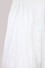 Vintage Broderie Anglaise Skirt - White Eyelet - Free Size