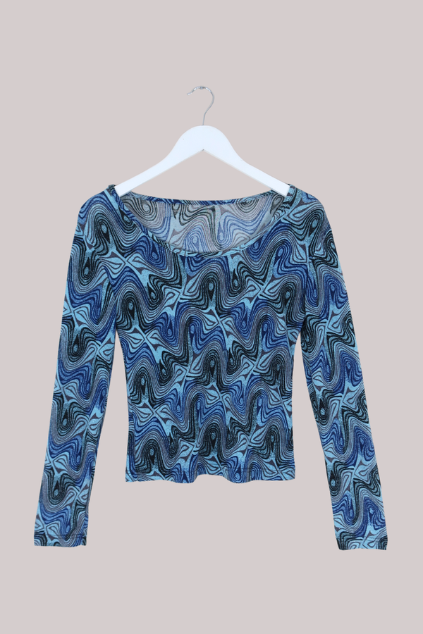 Vintage Top - Psychedelic Blue - Size L