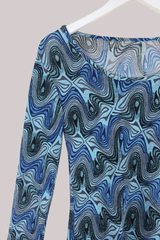 Vintage Top - Psychedelic Blue - Size L