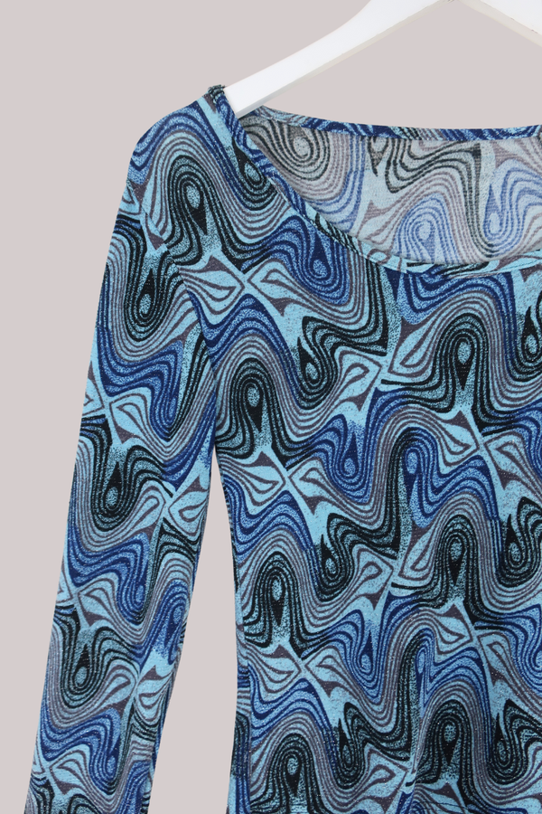 Vintage Top - Psychedelic Blue - Size L