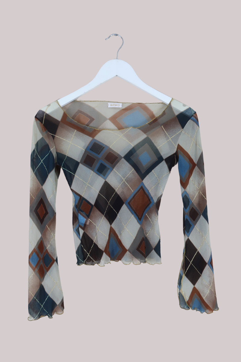 Vintage Top - Sheer Plaid - Size S/M