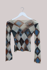 Vintage Top - Sheer Plaid - Size S/M