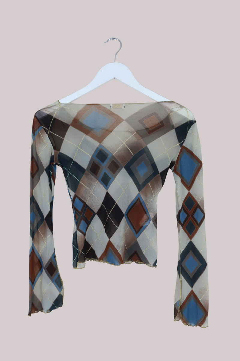Vintage Top - Sheer Plaid - Size S/M