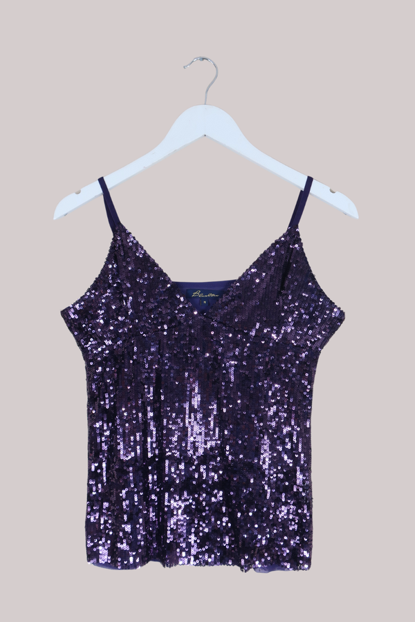 Vintage Top - Amethyst Sequins - Size S/M