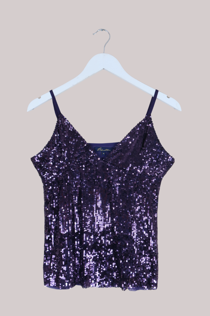 Vintage Top - Amethyst Sequins - Size S/M