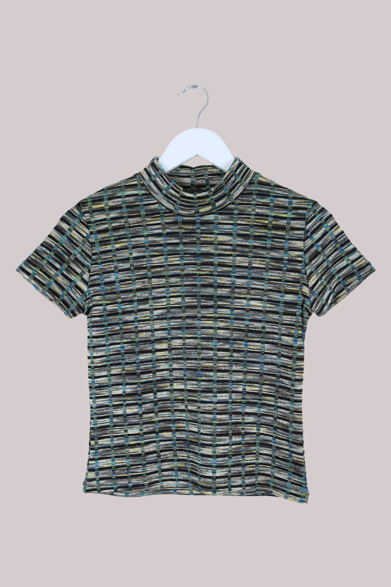 Vintage Top - Brushed Teal Check - Size S/M
