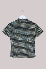 Vintage Top - Brushed Teal Check - Size S/M