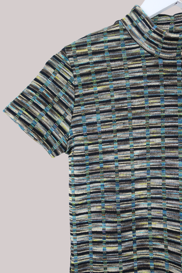 Vintage Top - Brushed Teal Check - Size S/M