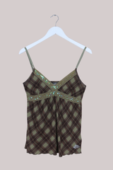 Vintage Top - Olive Plaid - Size S
