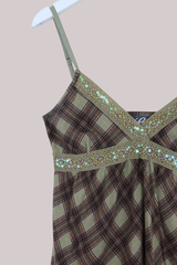 Vintage Top - Olive Plaid - Size S