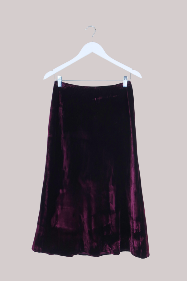 Vintage Skirt - Blackberry Velvet - Size S/M