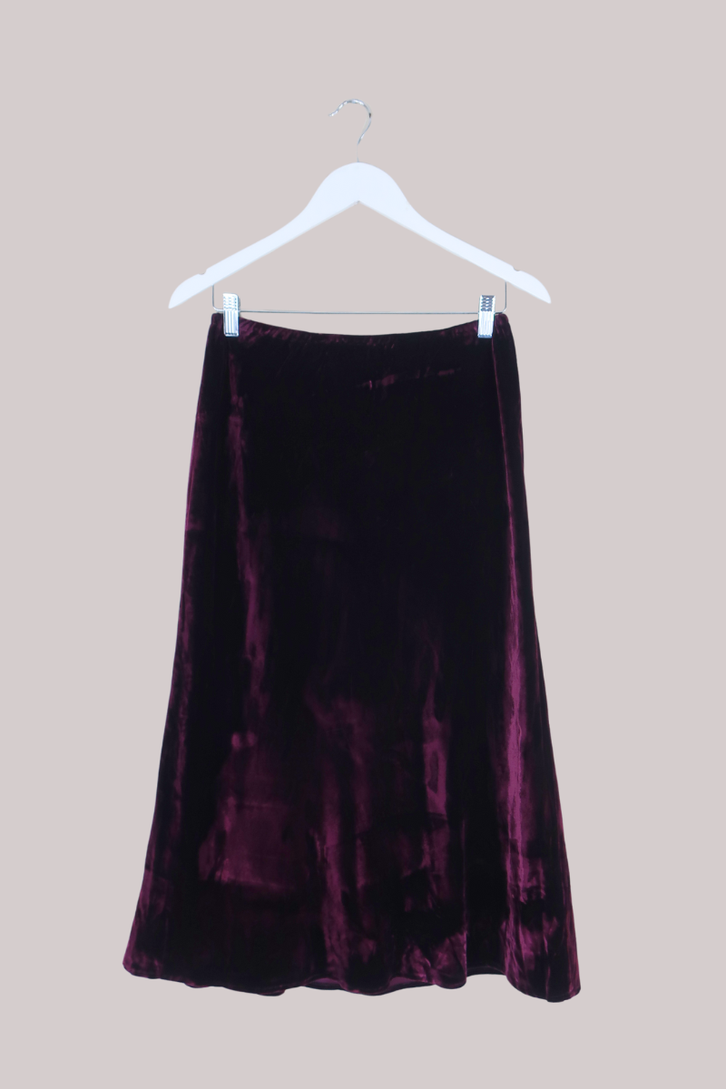 Vintage Skirt - Blackberry Velvet - Size S/M