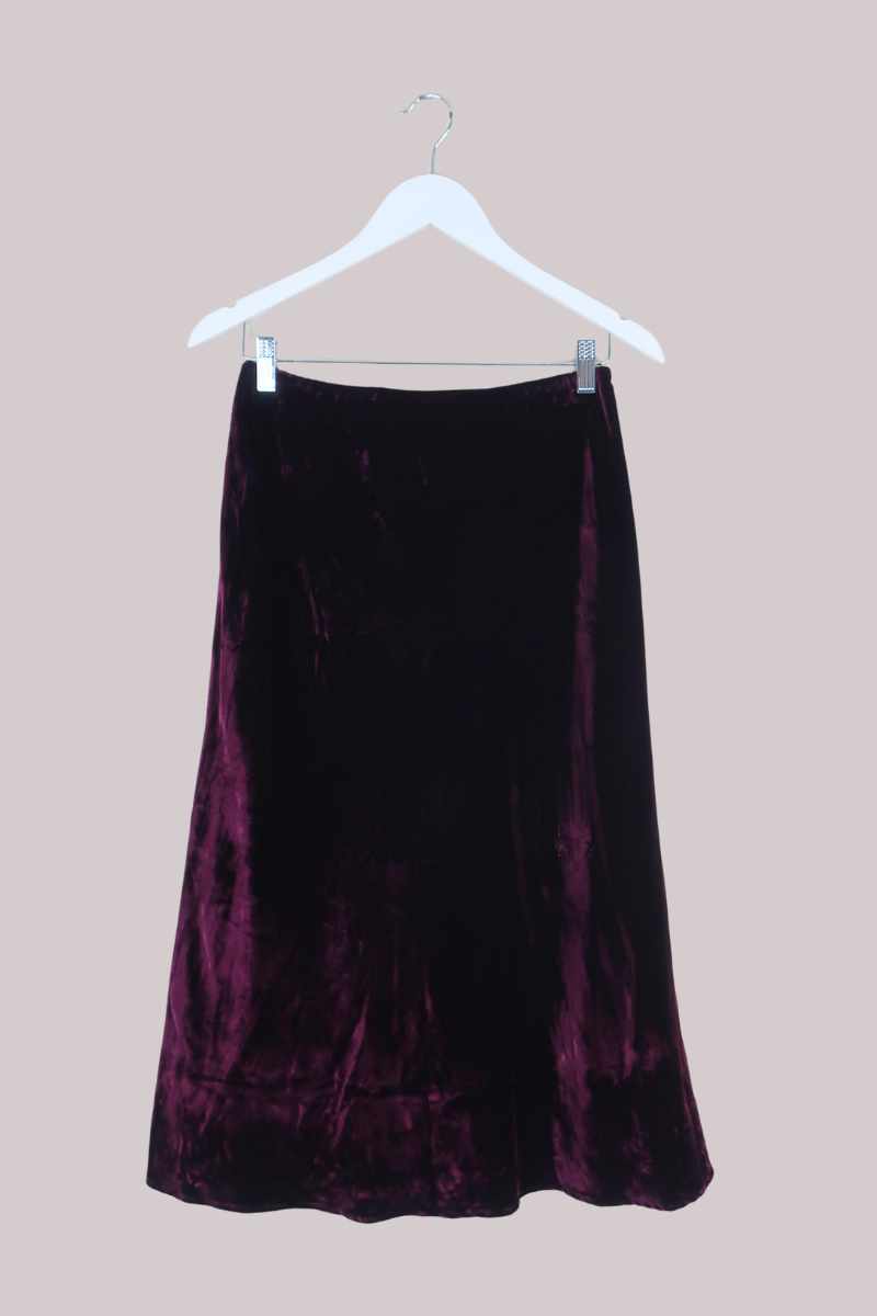 Vintage Skirt - Blackberry Velvet - Size S/M