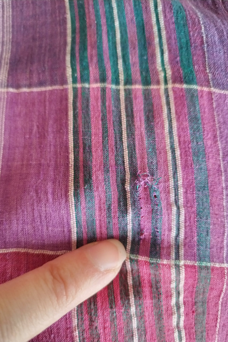 Vintage 70s Smocked Sundress - Lavender Rose Check - Size S/M by All About Audrey