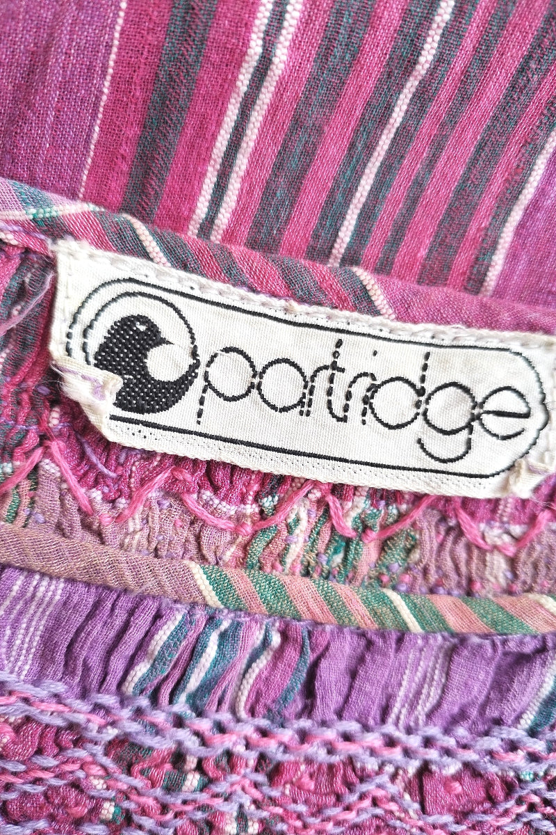 Vintage 70s Smocked Sundress - Lavender Rose Check - Size S/M by All About Audrey