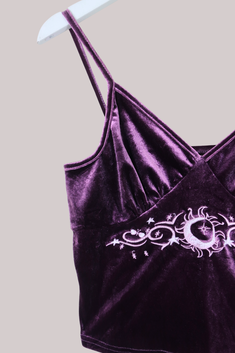 Vintage Top - Lavender Moon & Stars - Size S/M