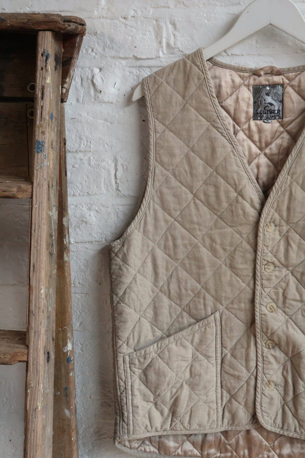 Vintage Waistcoat - Biscuit Beige - Size L