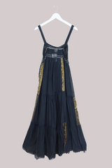Amelia Vintage Cotton Maxi Dress - Onyx Stripe - Size XS/S