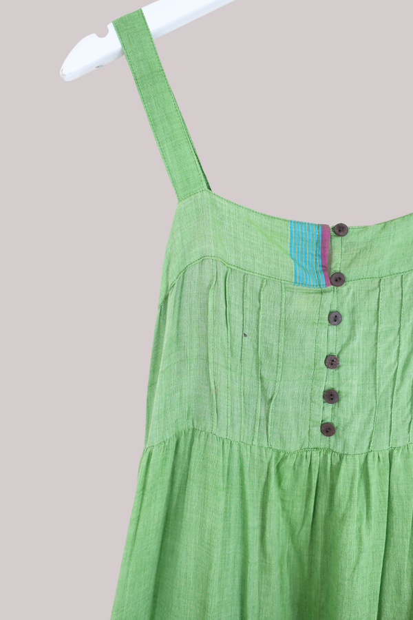 Amelia Vintage Cotton Maxi Dress - Grape Patchwork - Size XS/S