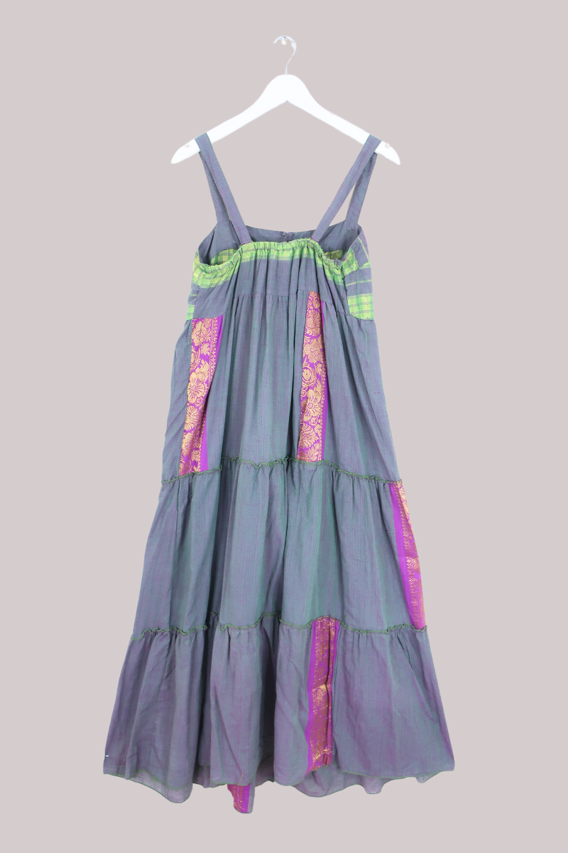 Amelia Vintage Cotton Maxi Dress - Oyster - Size M/L