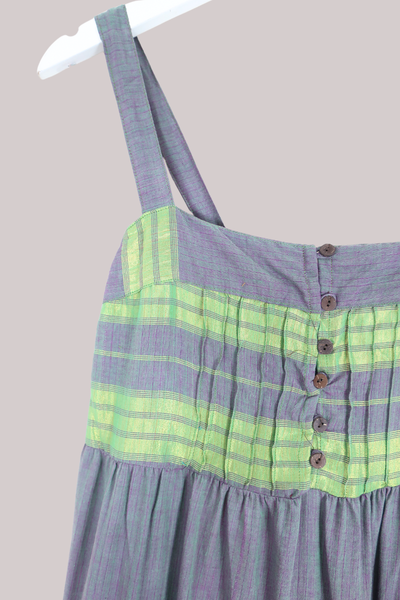 Amelia Vintage Cotton Maxi Dress - Oyster - Size M/L