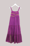 Amelia Vintage Cotton Maxi Dress - Violet Gold - Size XS/S