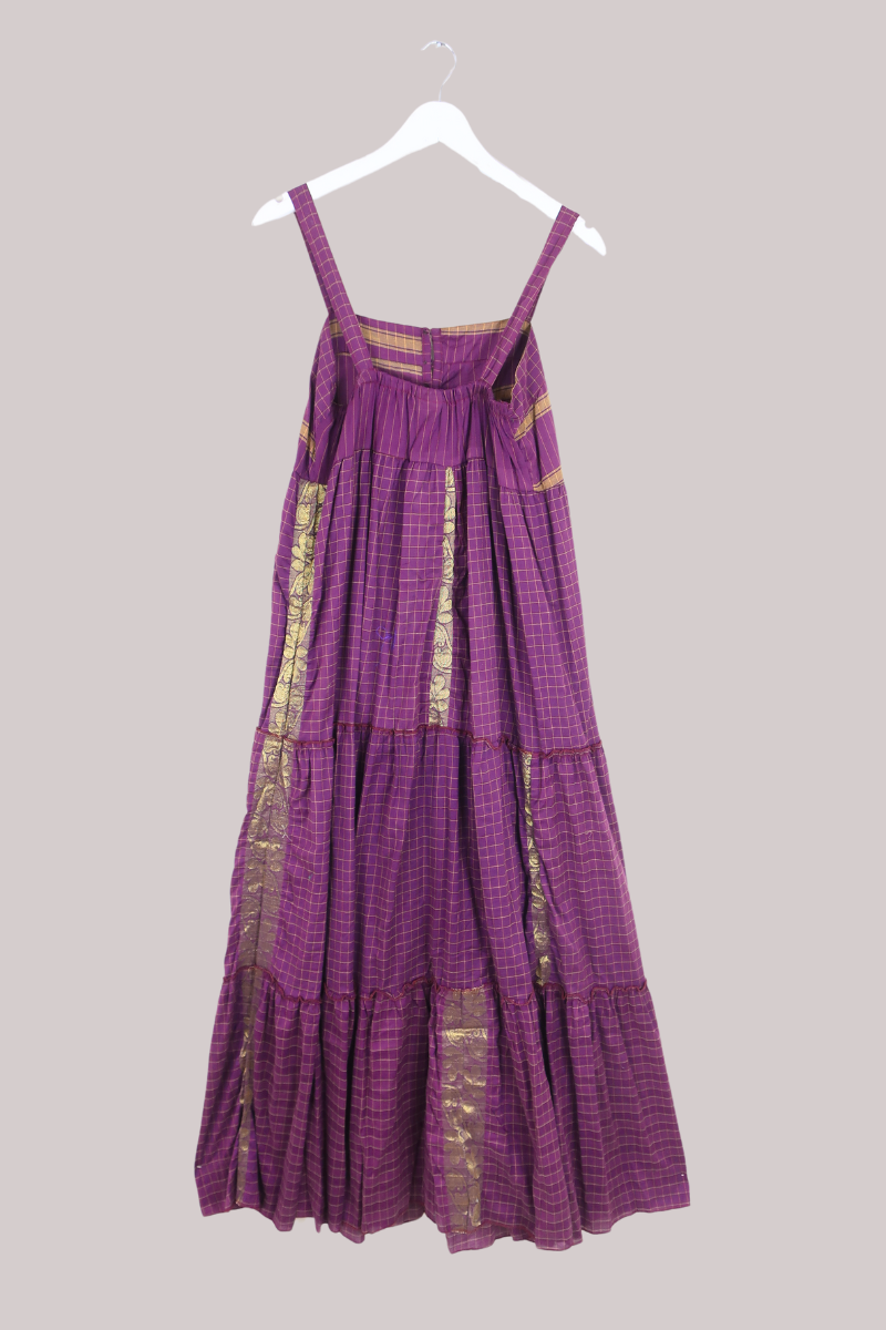 Amelia Vintage Cotton Maxi Dress - Violet Gold - Size XS/S