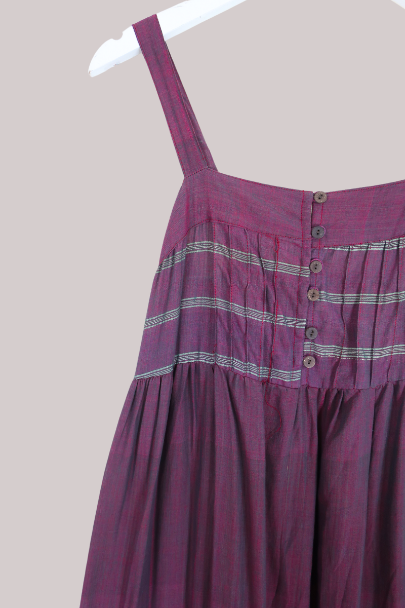 Amelia Vintage Cotton Maxi Dress - Moroccan Mauve - Size XS/S