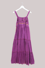 Amelia Vintage Cotton Maxi Dress - Magenta Stripe - Size XS/S