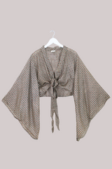Aries Vintage Silk Wrap Top - Moroccan Mosaic - Size XXL