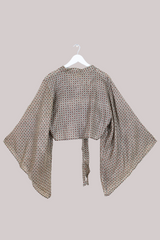 Aries Vintage Silk Wrap Top - Moroccan Mosaic - Size XXL