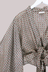 Aries Vintage Silk Wrap Top - Moroccan Mosaic - Size XXL