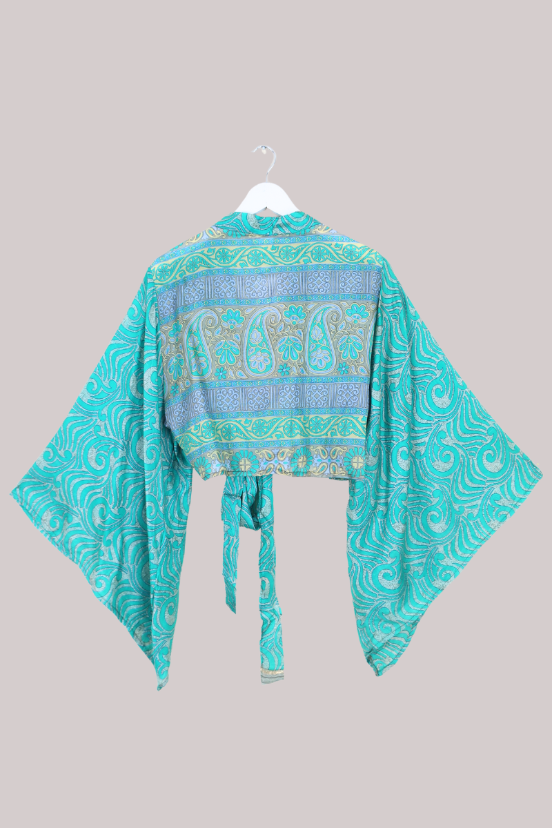 Aries Vintage Silk Wrap Top - Maui Surf - Size XL